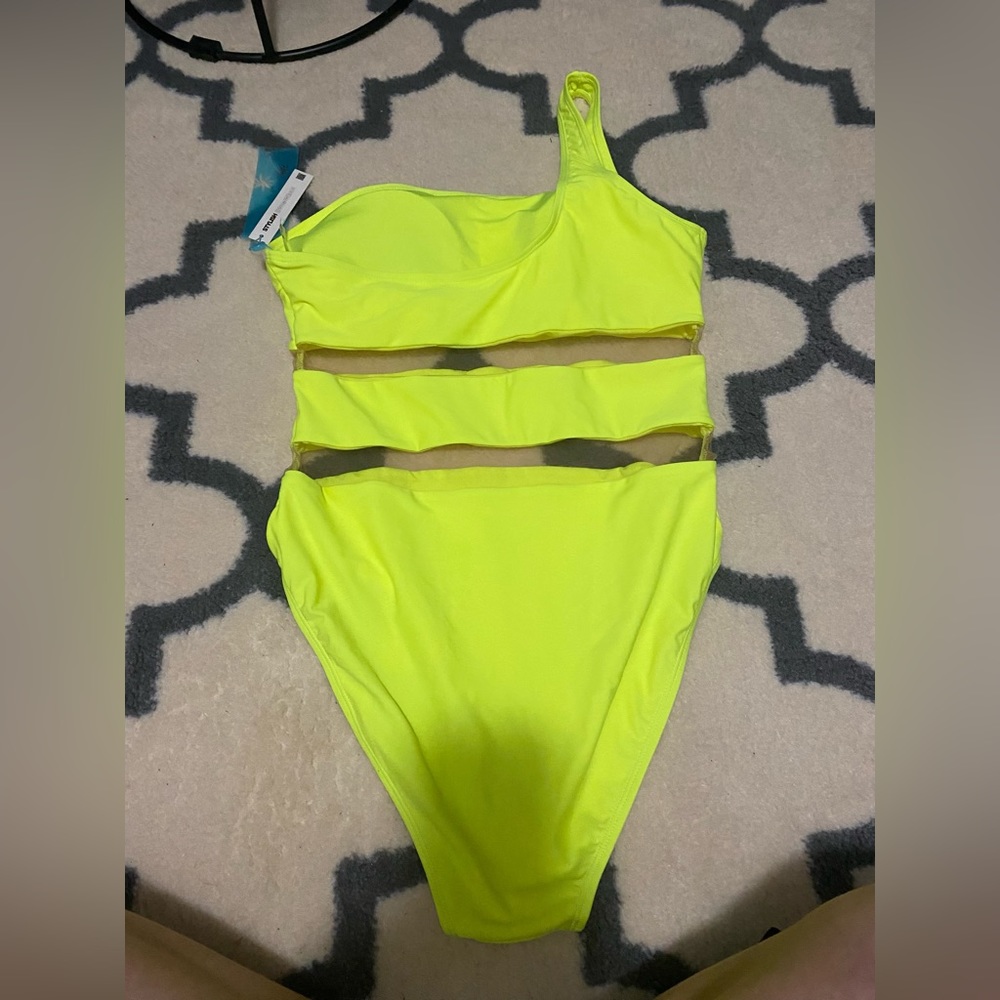 Yellow one piece swimsuit